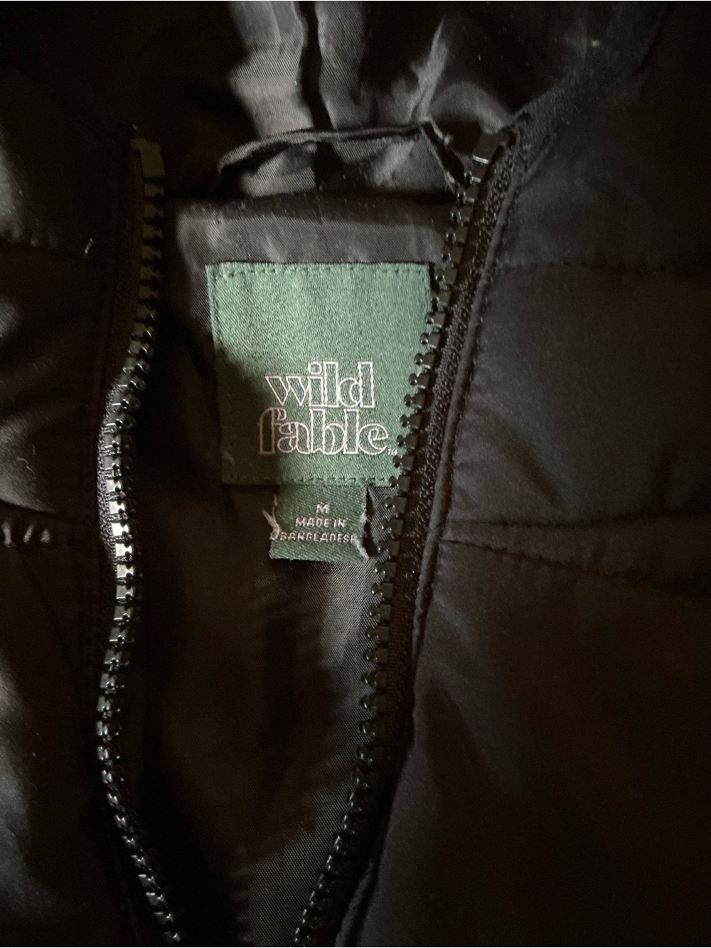 Wild Fable Black Quilted Hooded Puffer Jacket
